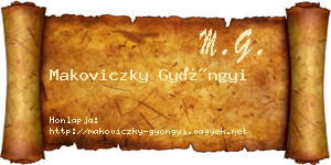 Makoviczky Gyöngyi névjegykártya